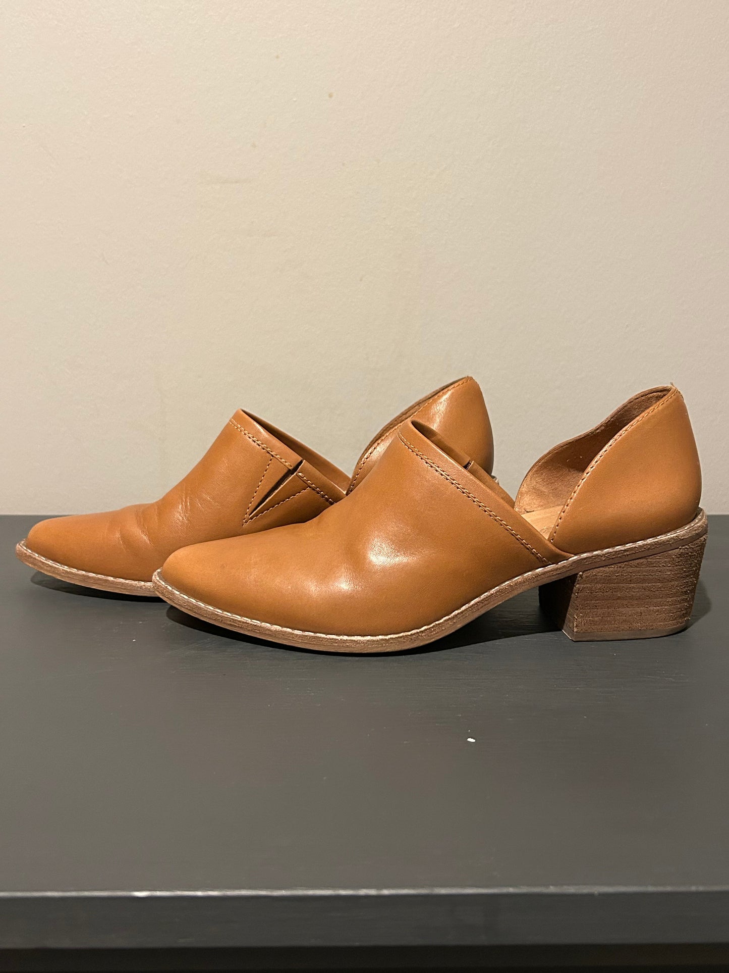 Boots Ankle Heels By Madewell In Tan, Size: 8.5