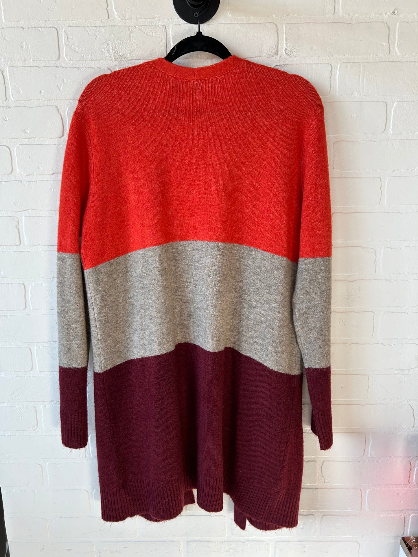 Sweater Cardigan By A New Day In Orange & Tan, Size: M