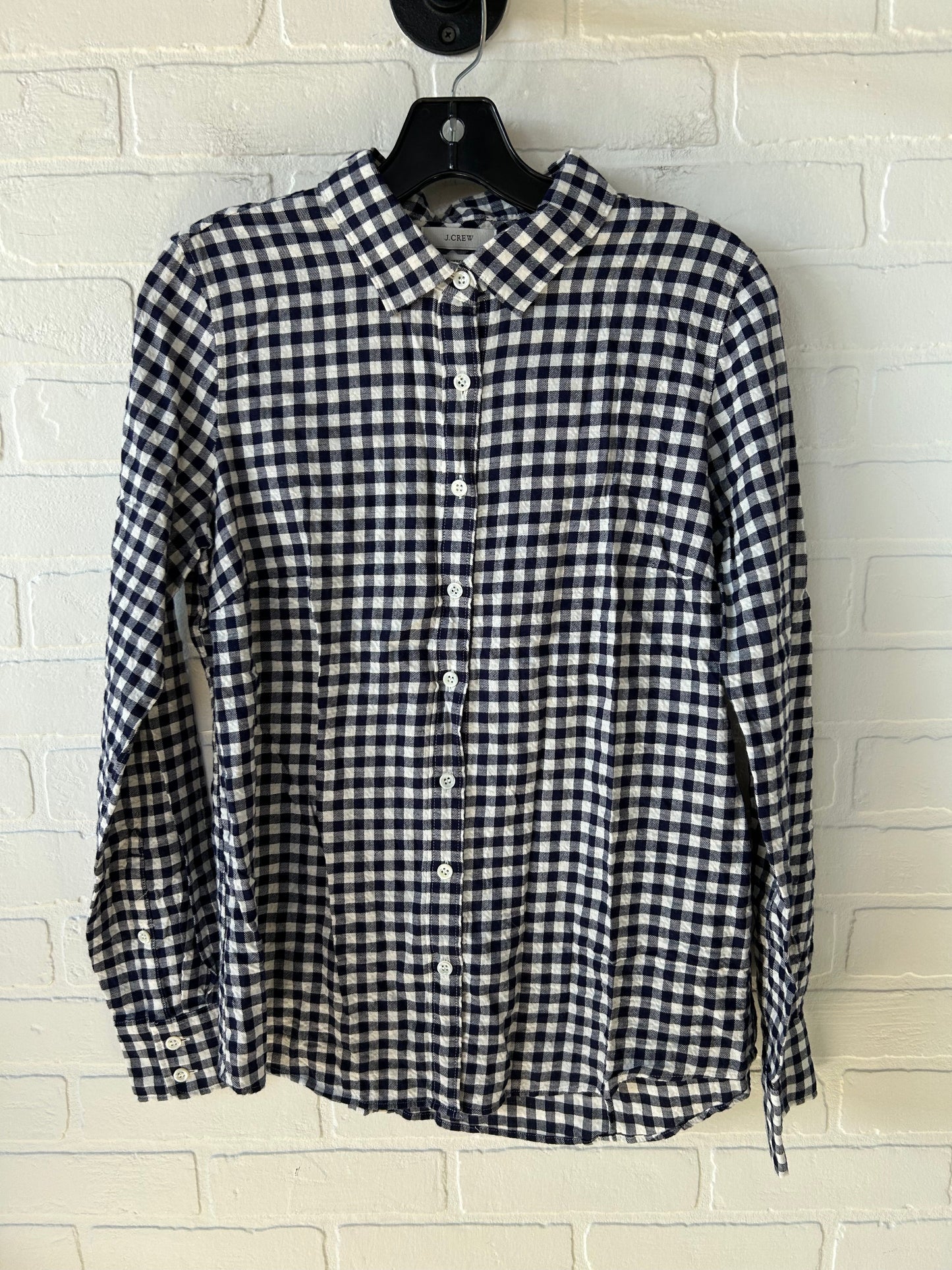 Top Long Sleeve By J. Crew In Blue & White, Size: S