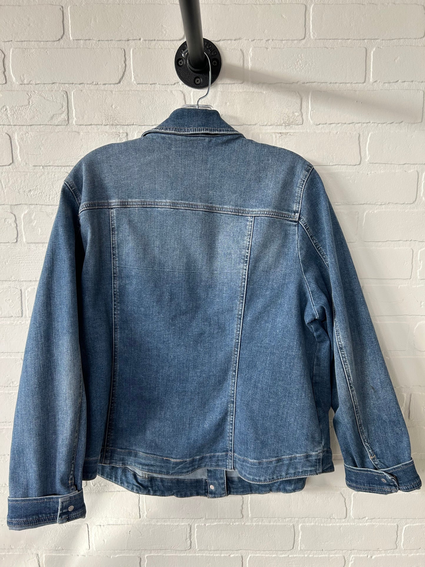 Jacket Denim By Chicos In Blue Denim, Size: Xl