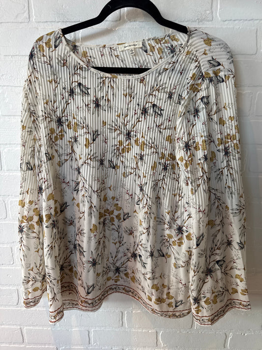 Top Long Sleeve By Max Studio In Tan, Size: L