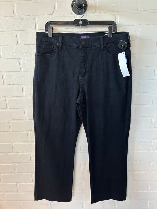 Jeans Straight By Not Your Daughters Jeans In Black Denim, Size: 16