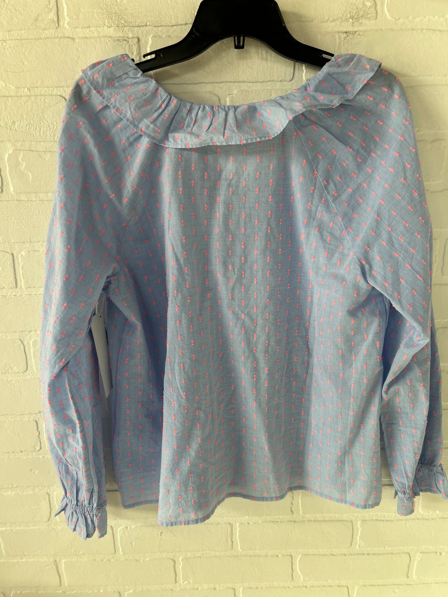 Top Long Sleeve By J. Crew In Blue & Pink, Size: L