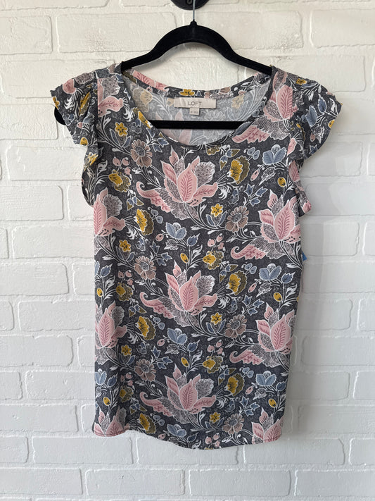 Top Sleeveless By Loft In Grey & Pink, Size: Xs