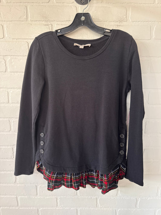 Top Long Sleeve By Loft In Black & Red, Size: S