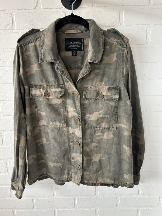 Top Long Sleeve By Lucky Brand In Camouflage Print, Size: M