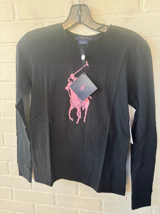 Top Long Sleeve Basic By Ralph Lauren Blue Label In Black & Pink, Size: S