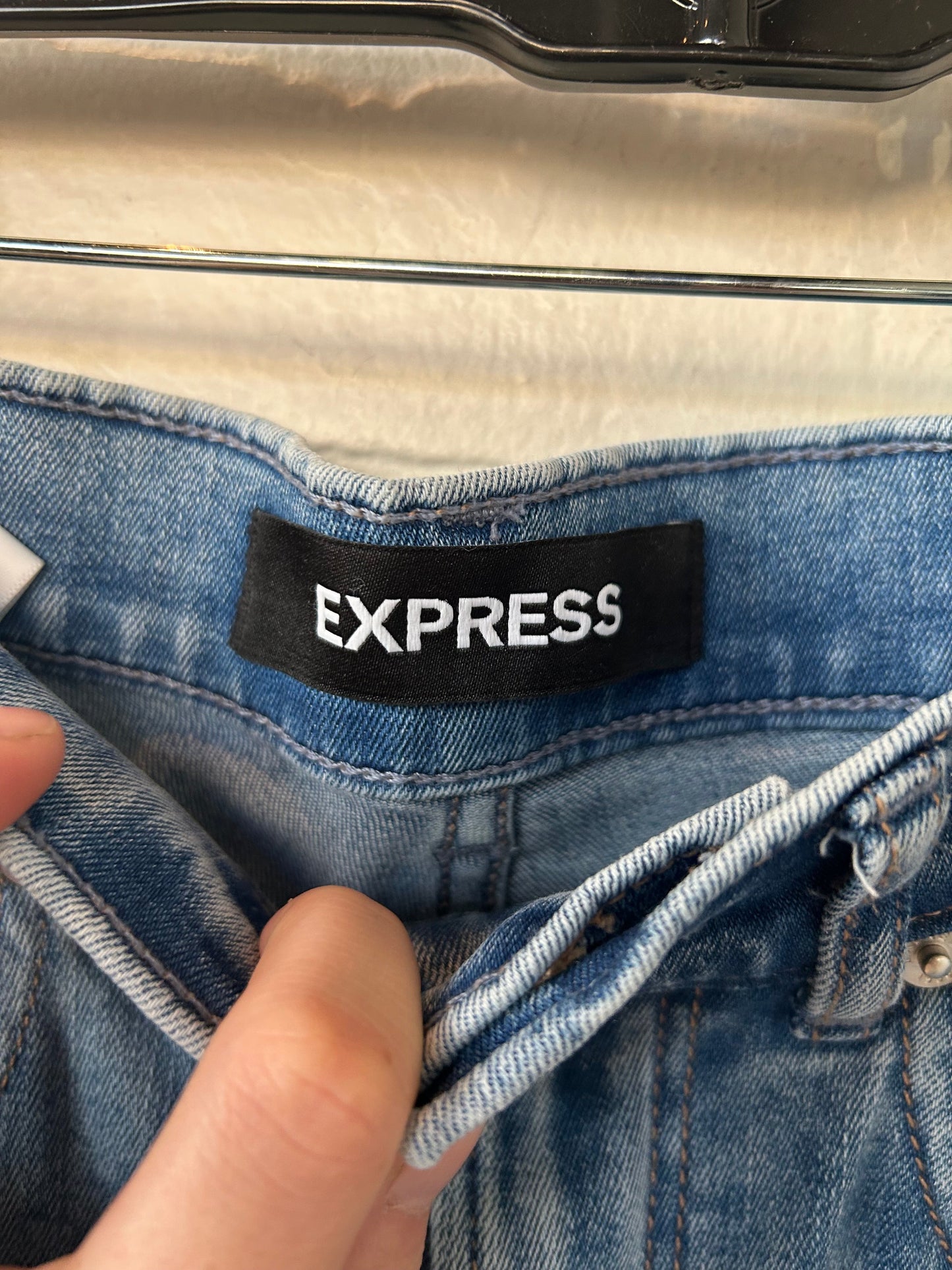 Jeans Skinny By Express In Blue Denim, Size: 0