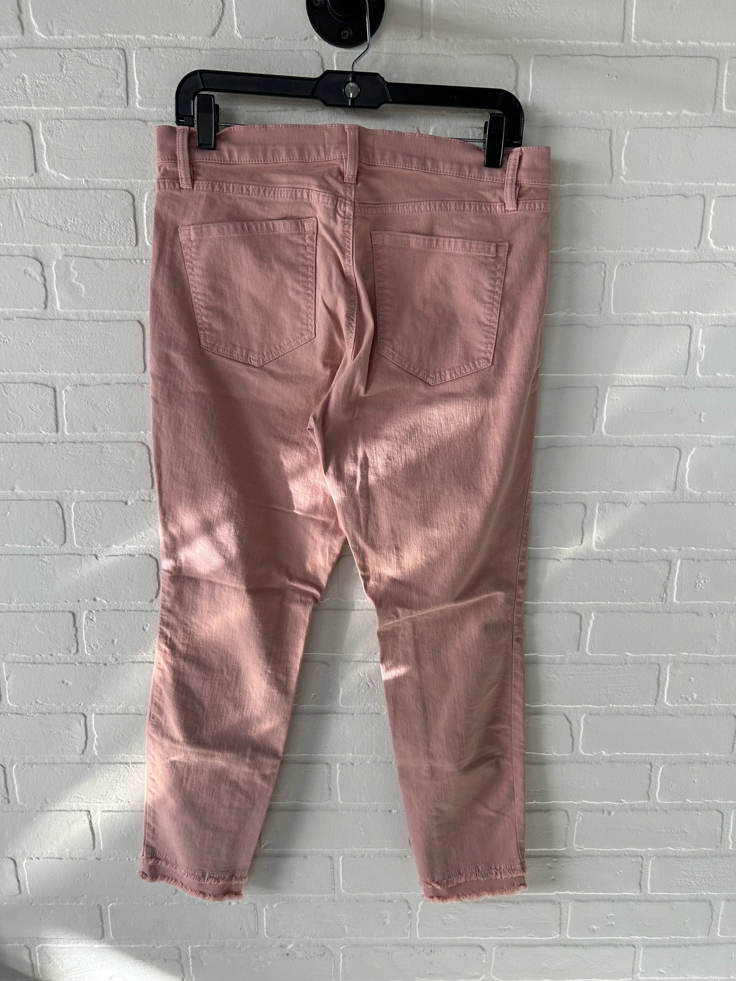 Jeans Skinny By Loft In Pink Denim, Size: 8