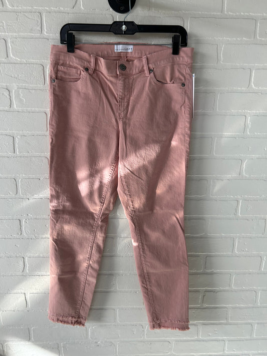 Jeans Skinny By Loft In Pink Denim, Size: 8