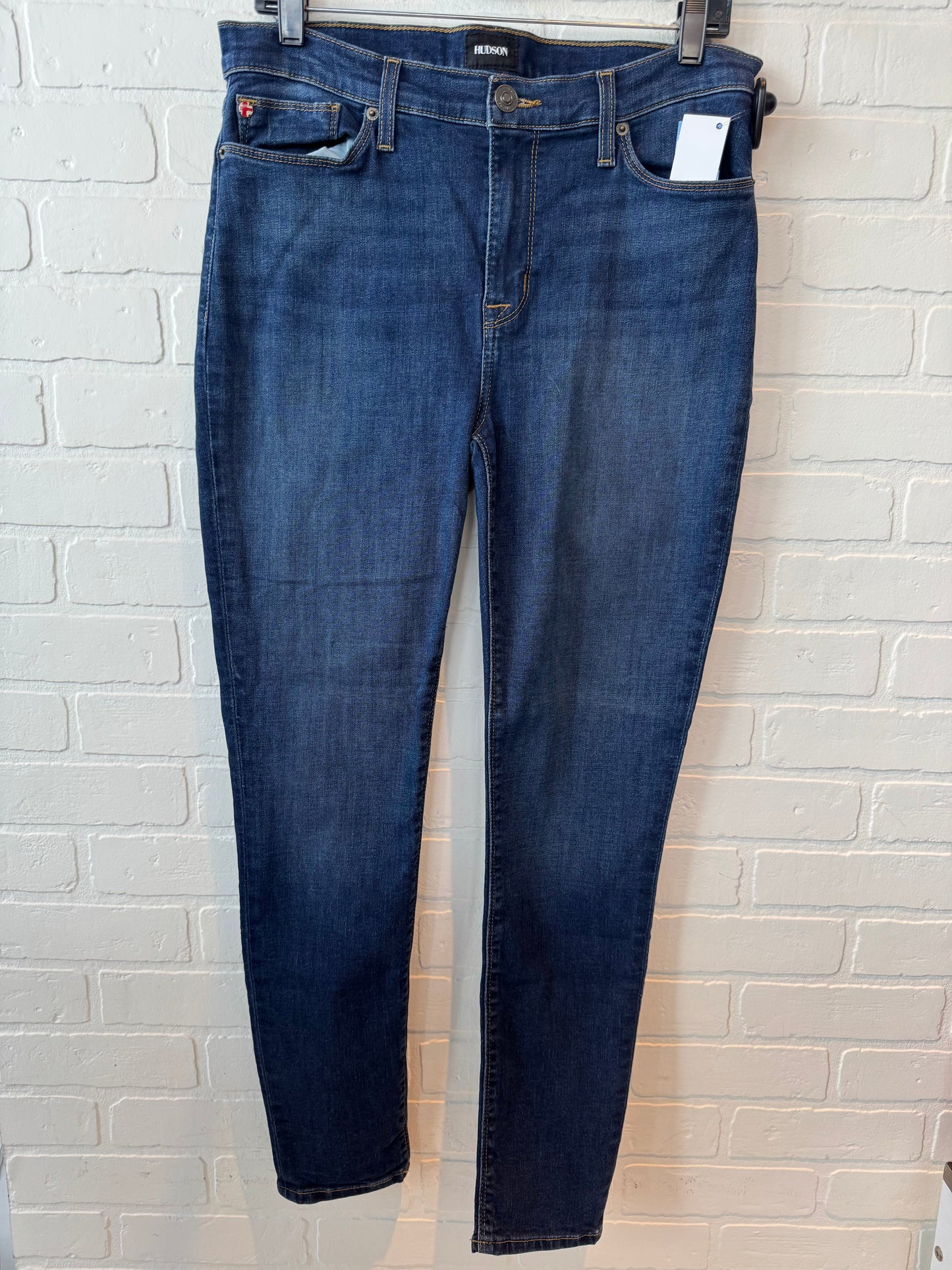 Jeans Skinny By Hudson In Blue Denim, Size: 10