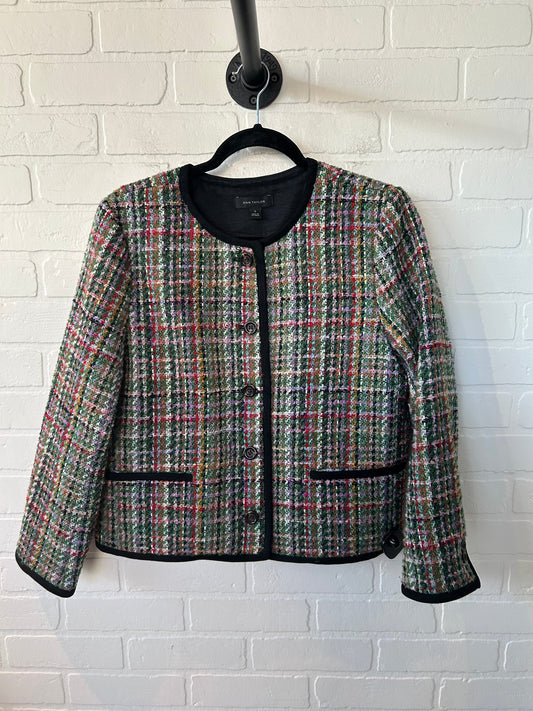 Blazer By Ann Taylor In Green & Pink, Size: L