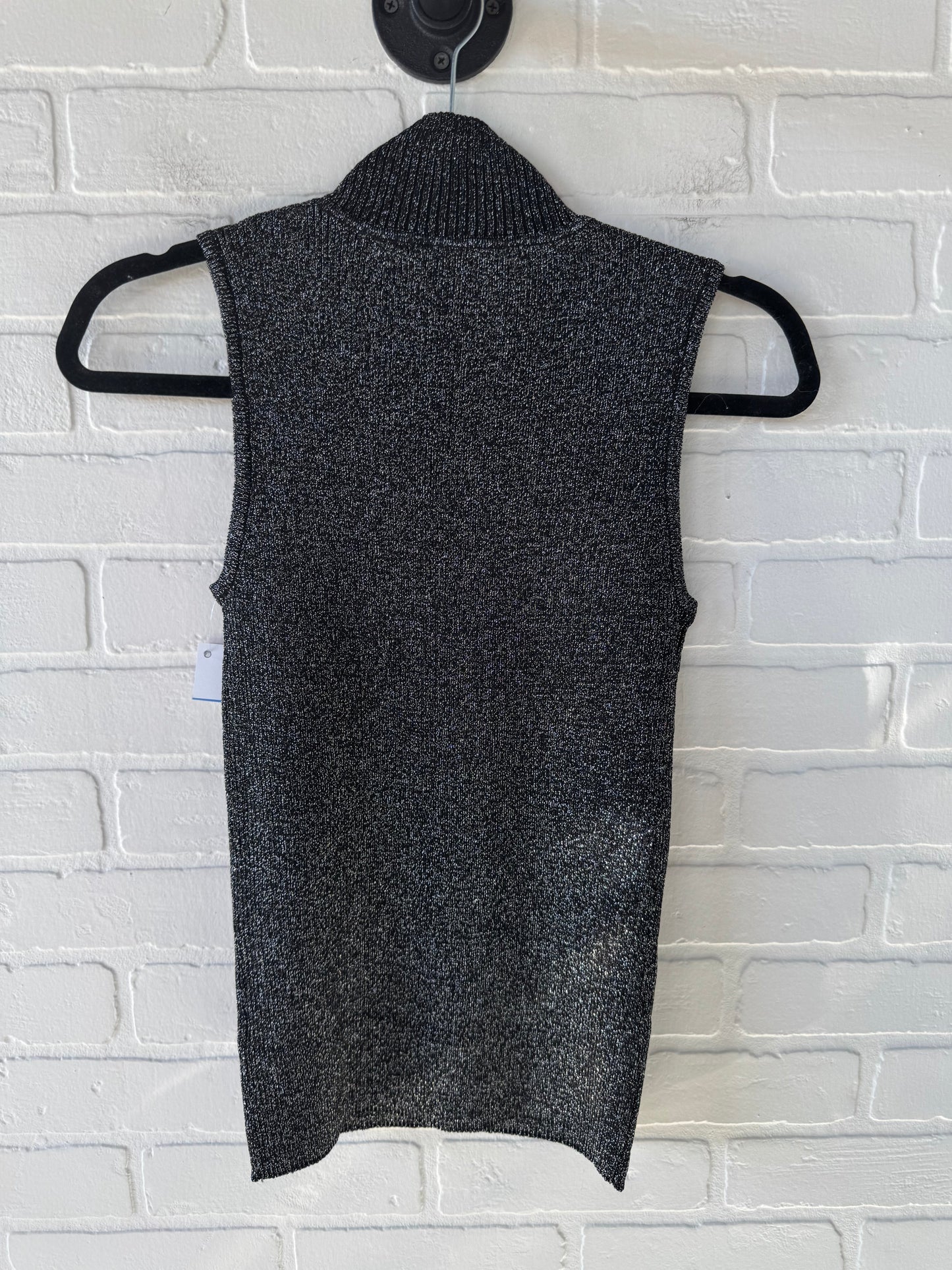 Top Sleeveless By T Tahari In Black & Silver, Size: S