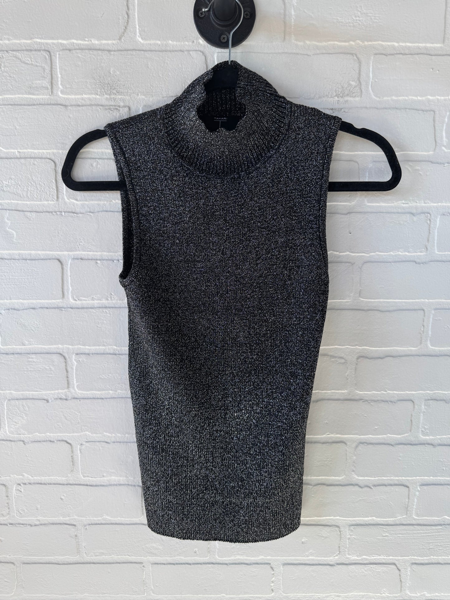 Top Sleeveless By T Tahari In Black & Silver, Size: S