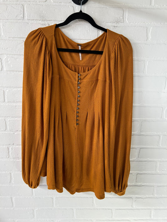 Top Long Sleeve By Free People In Yellow, Size: M