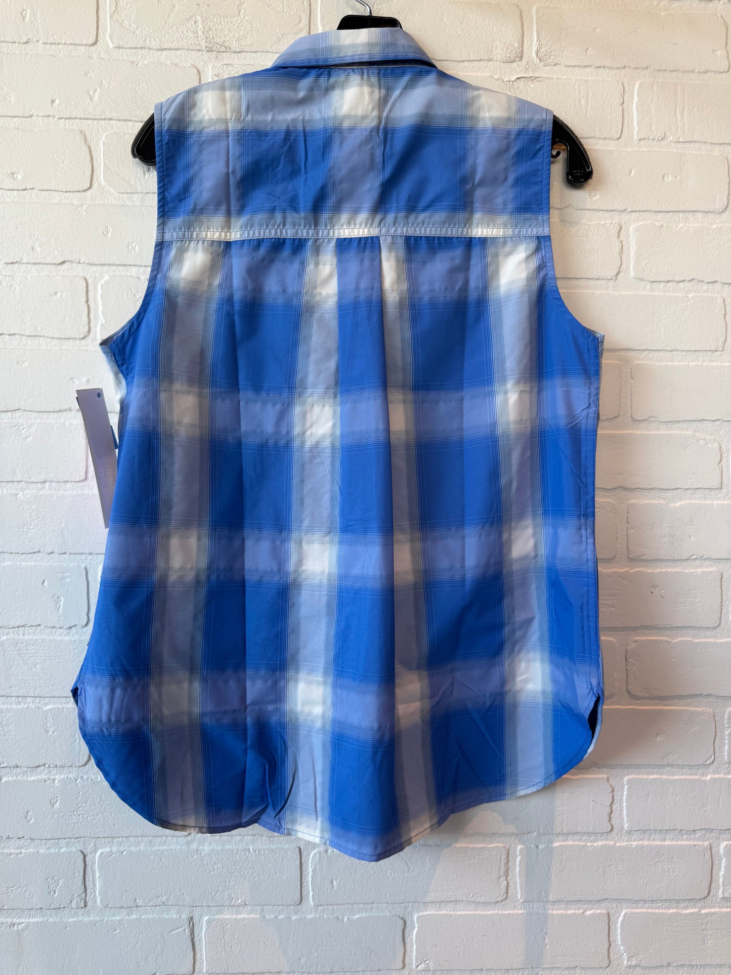 Top Sleeveless By Eddie Bauer In Blue & White, Size: M