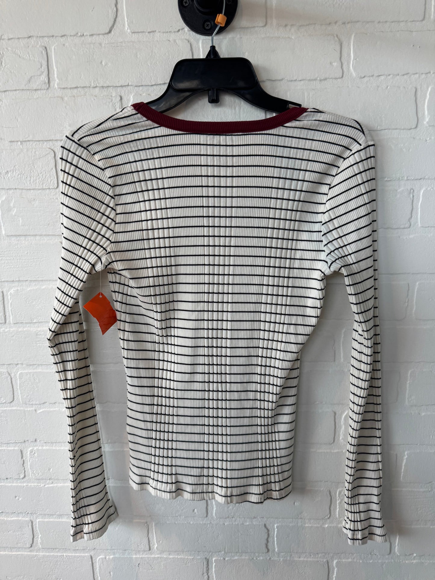 Top Long Sleeve By Joie In White Black, Size: M