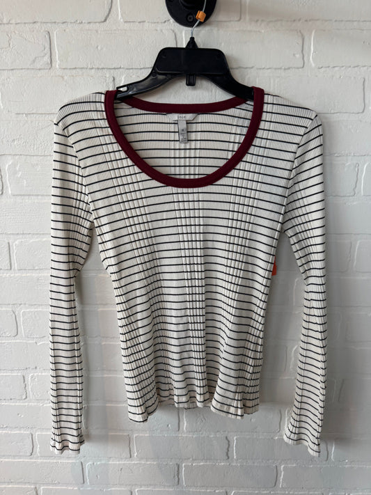 Top Long Sleeve By Joie In White Black, Size: M