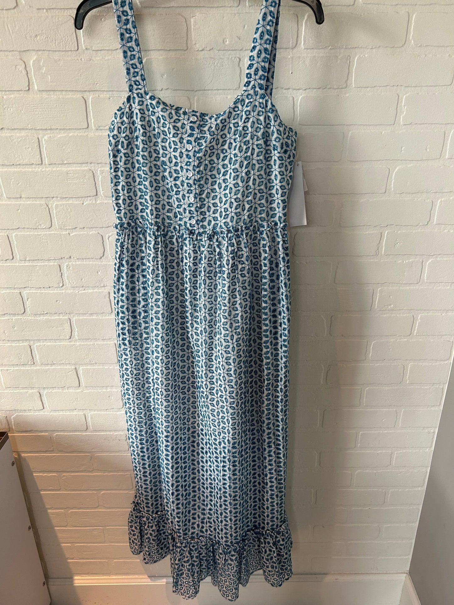 Blue & White Dress Casual Maxi Blue Rain, Size L