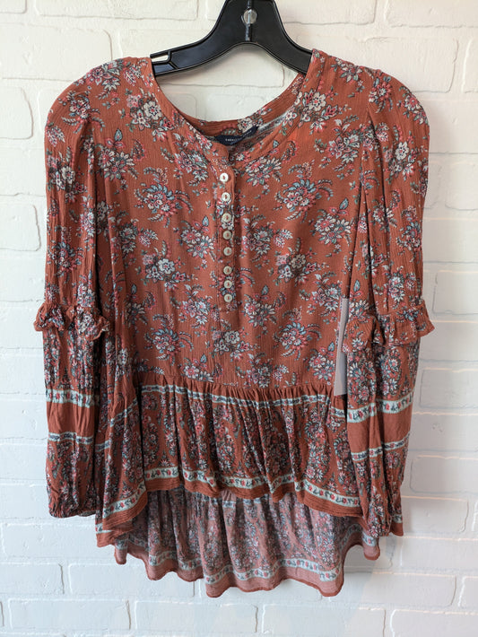 Top 3/4 Sleeve By American Eagle In Orange, Size: S