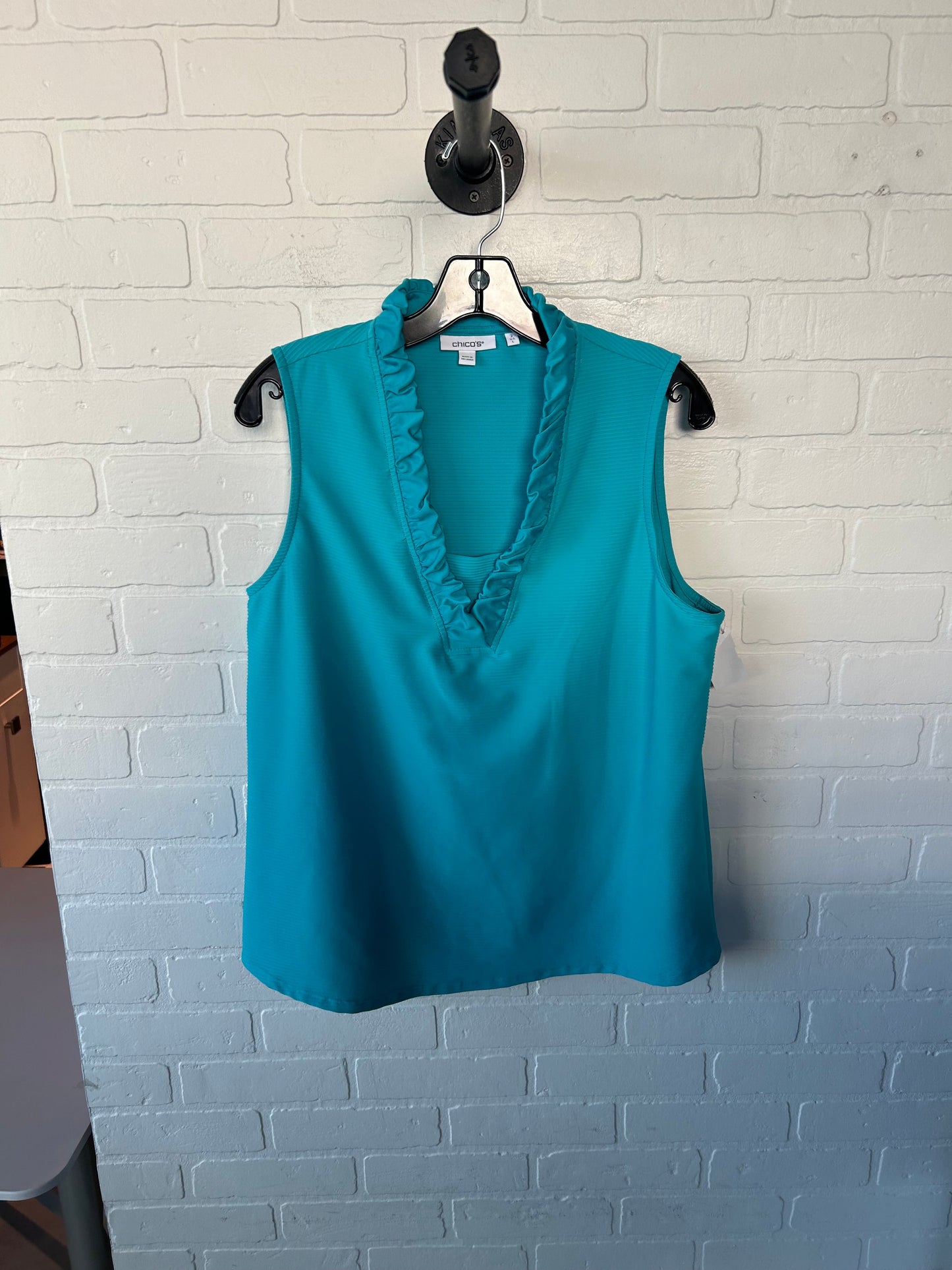 Top Sleeveless By Chicos In Blue, Size: L