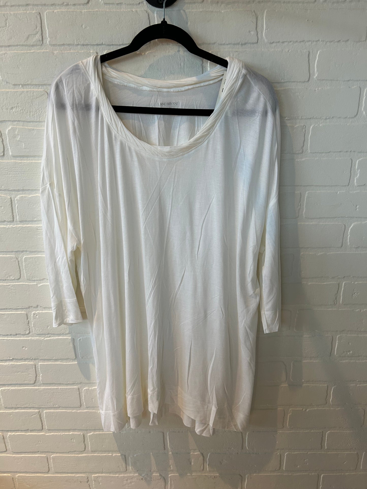 Top Long Sleeve By Lane Bryant In Cream, Size: 1x