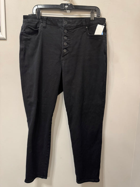 Jeans Straight By Kut In Black Denim, Size: 14