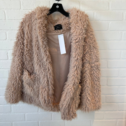 Coat Faux Fur & Sherpa By Love Tree In Tan, Size: S