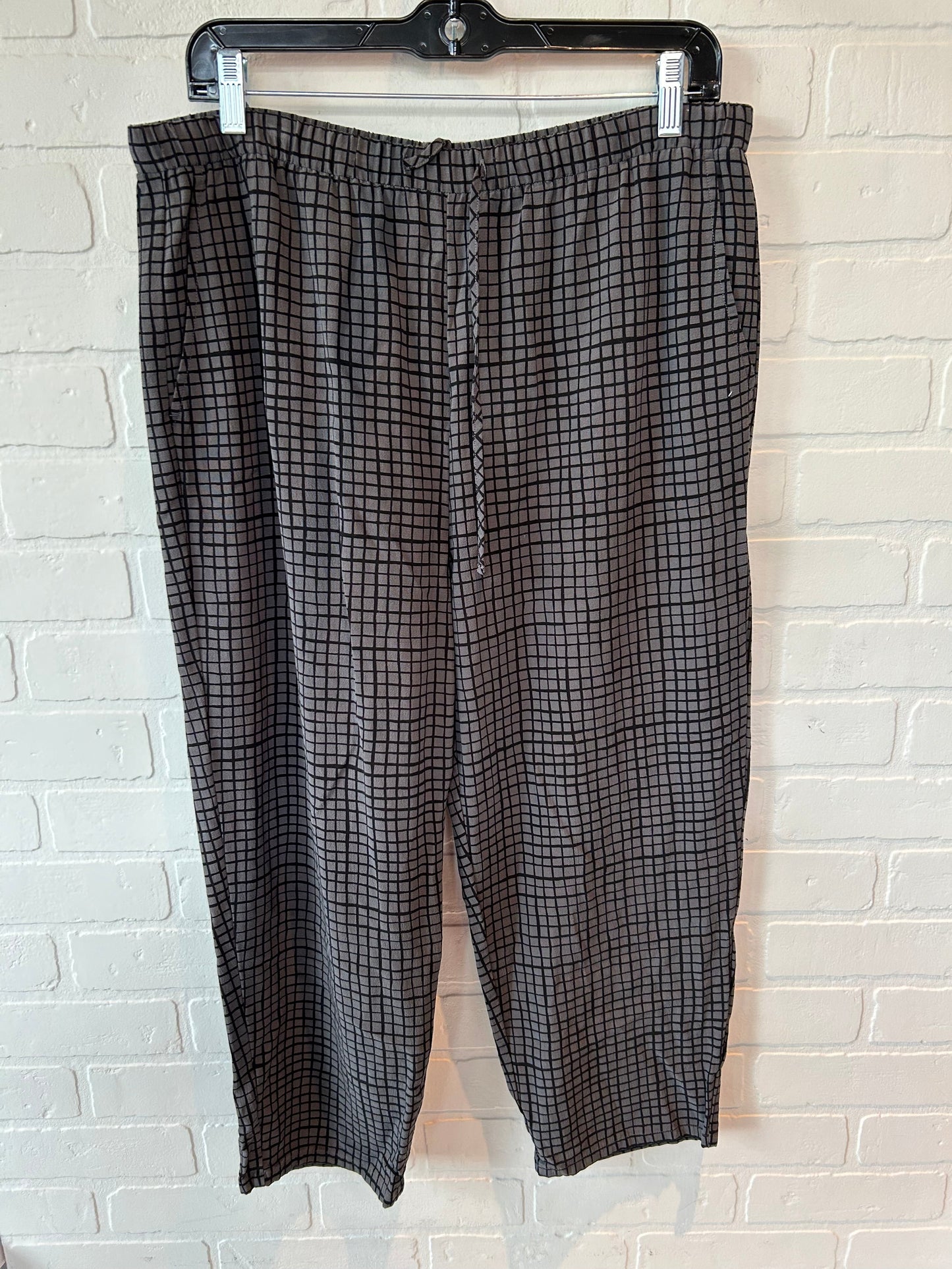 Black & Grey Pants Cropped Eileen Fisher, Size 8