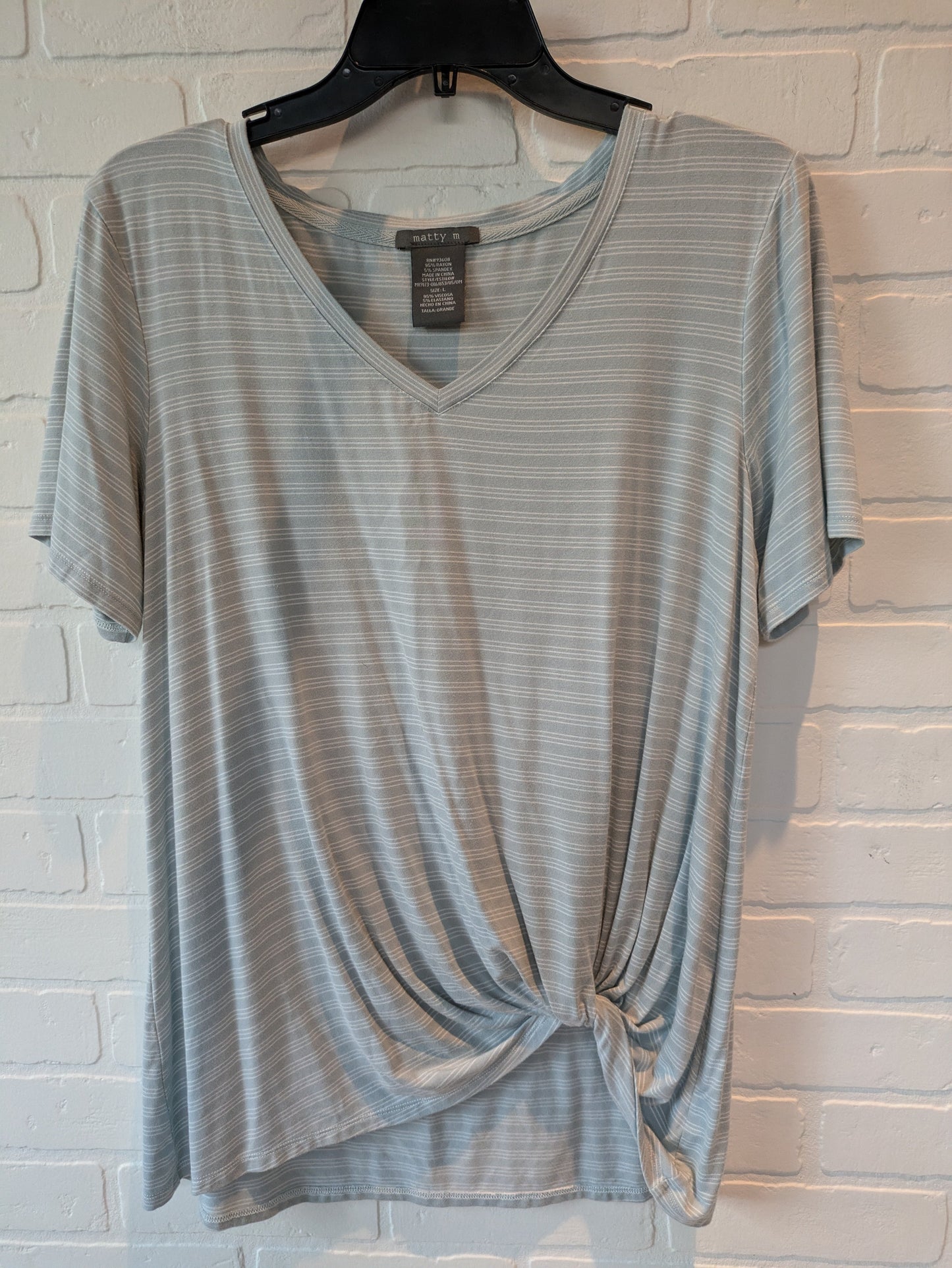 Blue & White Top Short Sleeve Matty M, Size L