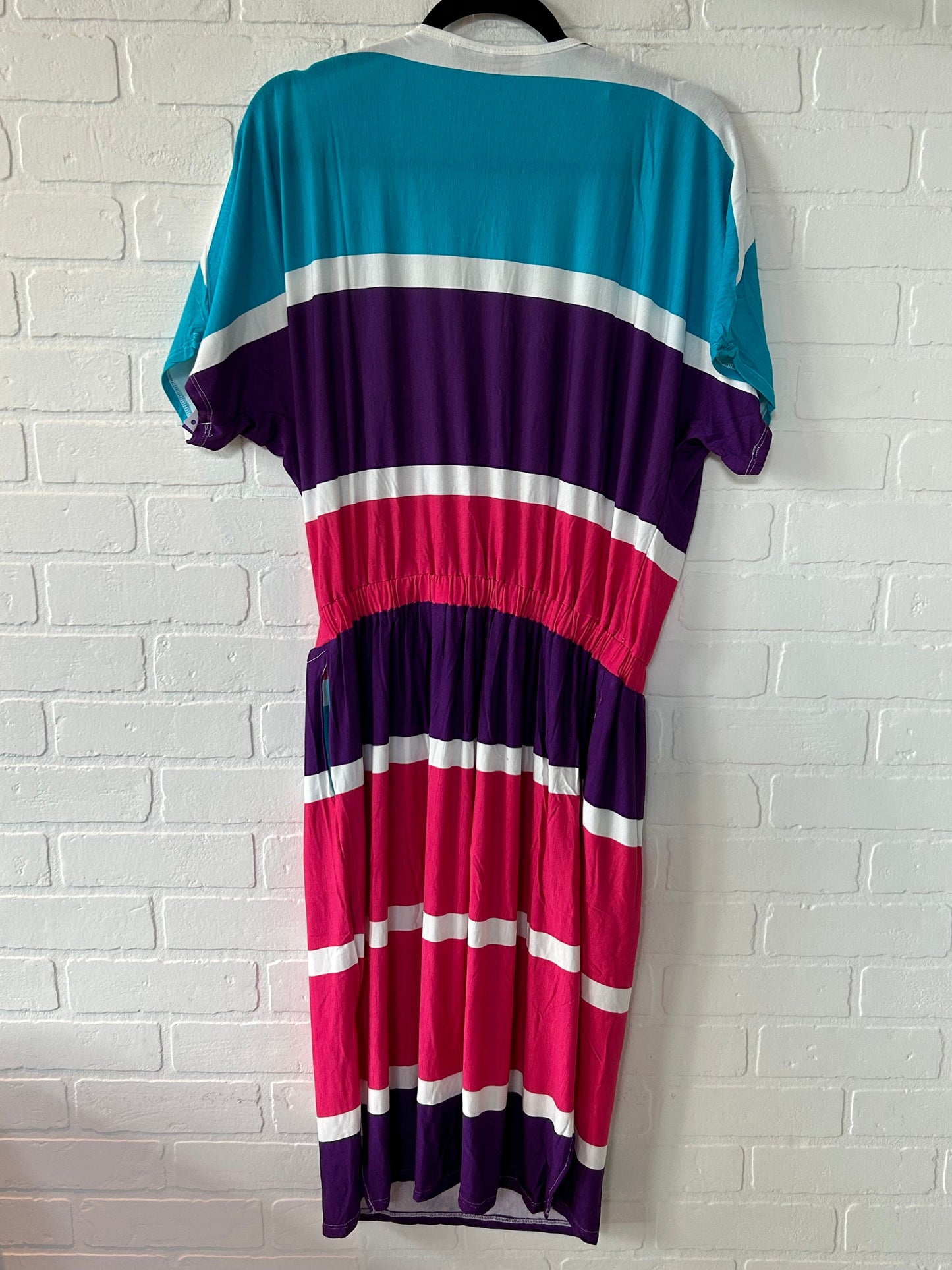 Striped Pattern Dress Casual Midi Ashley Stewart, Size Xl