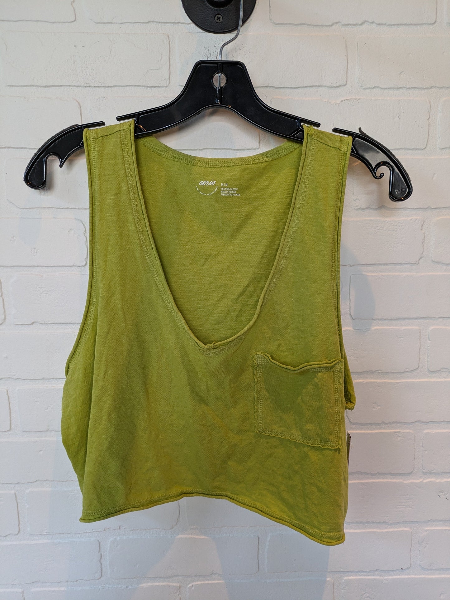 Green Top Sleeveless Basic Aerie, Size M