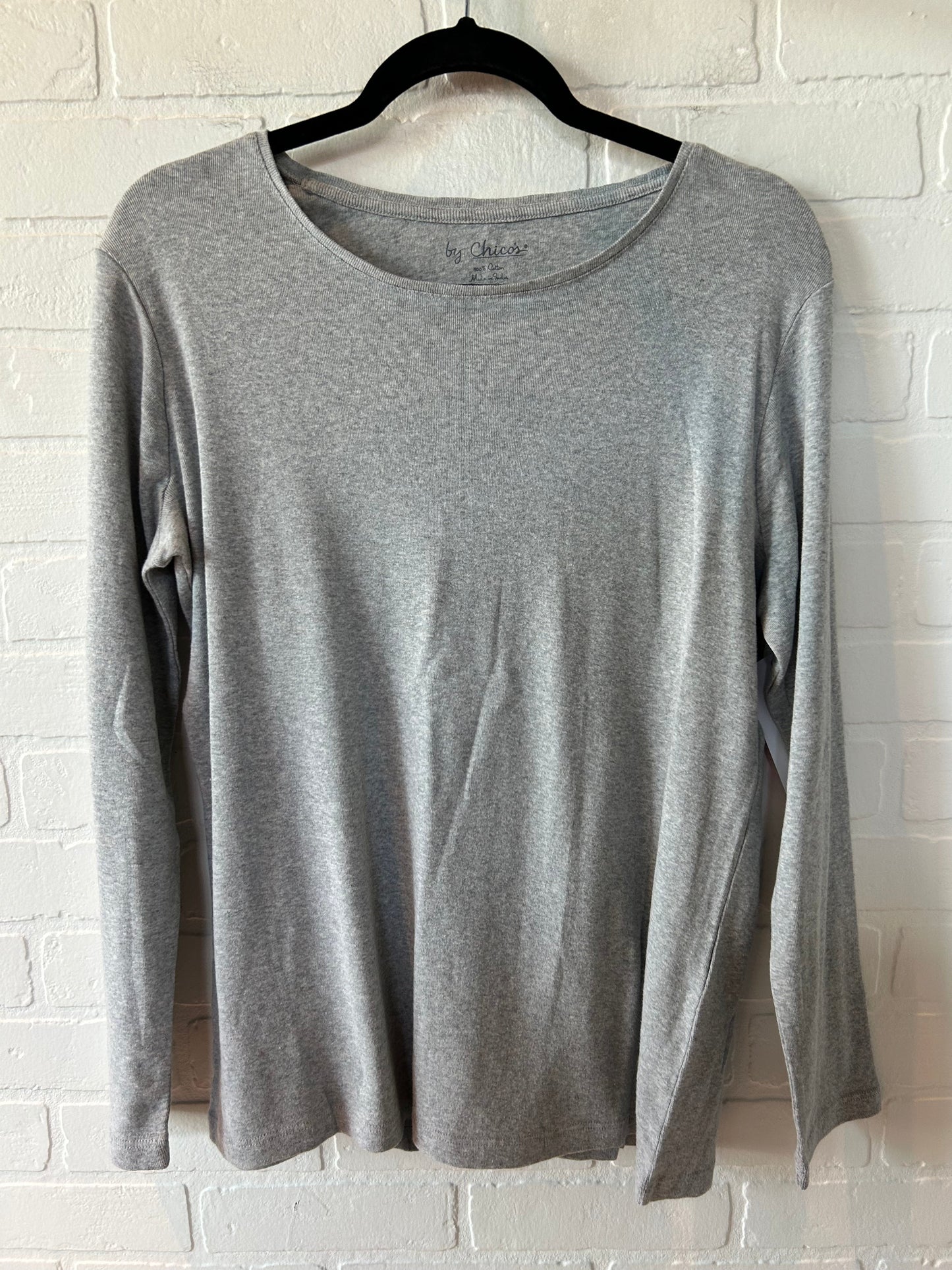 Grey Top Long Sleeve Basic Chicos, Size L