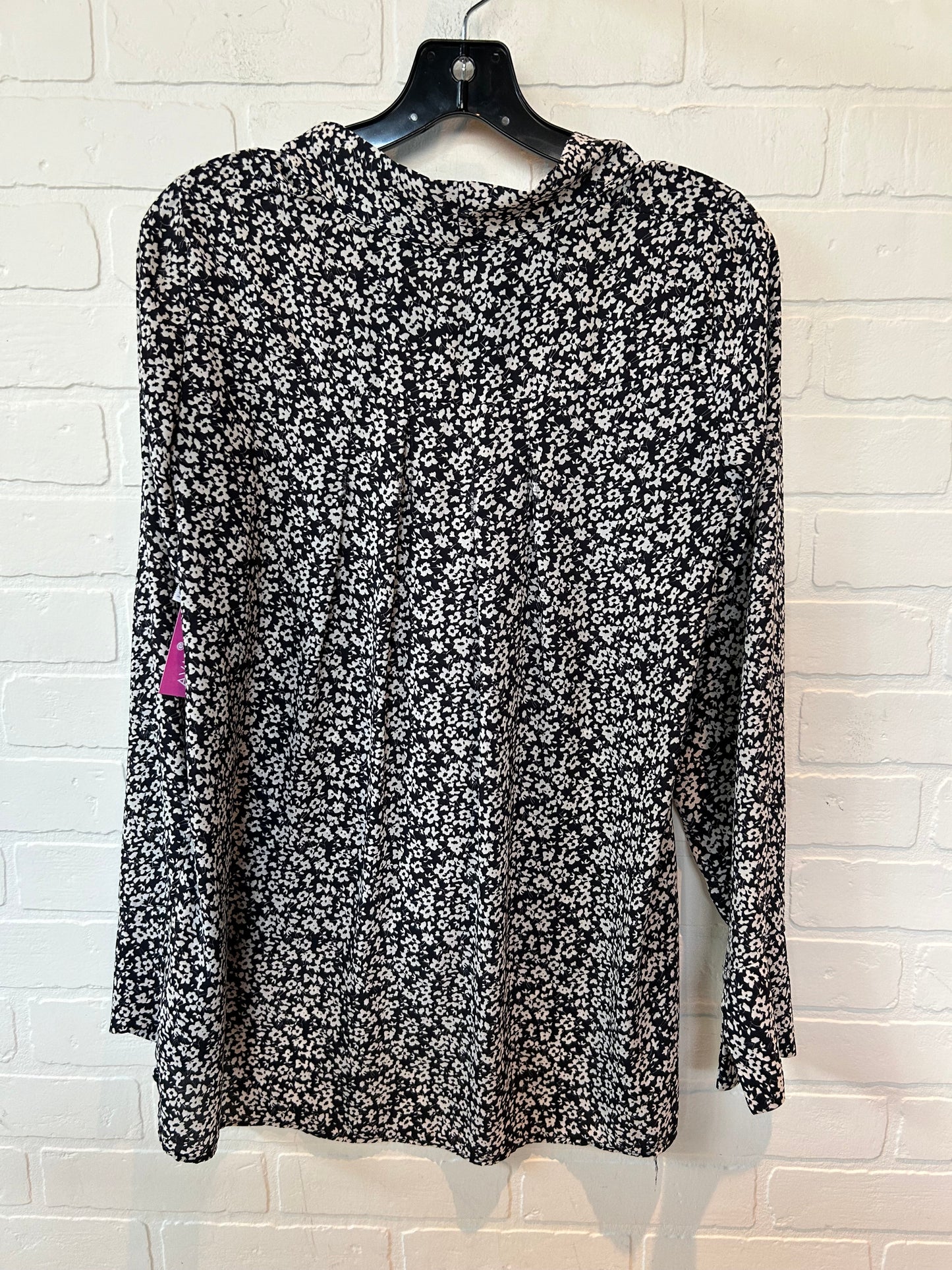 Black & White Top Long Sleeve Zara Basic, Size S