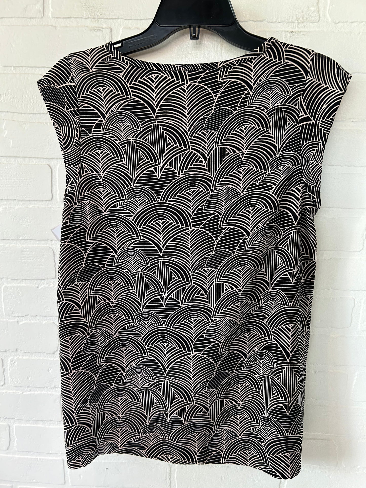 Black & Cream Top Sleeveless Halogen, Size S