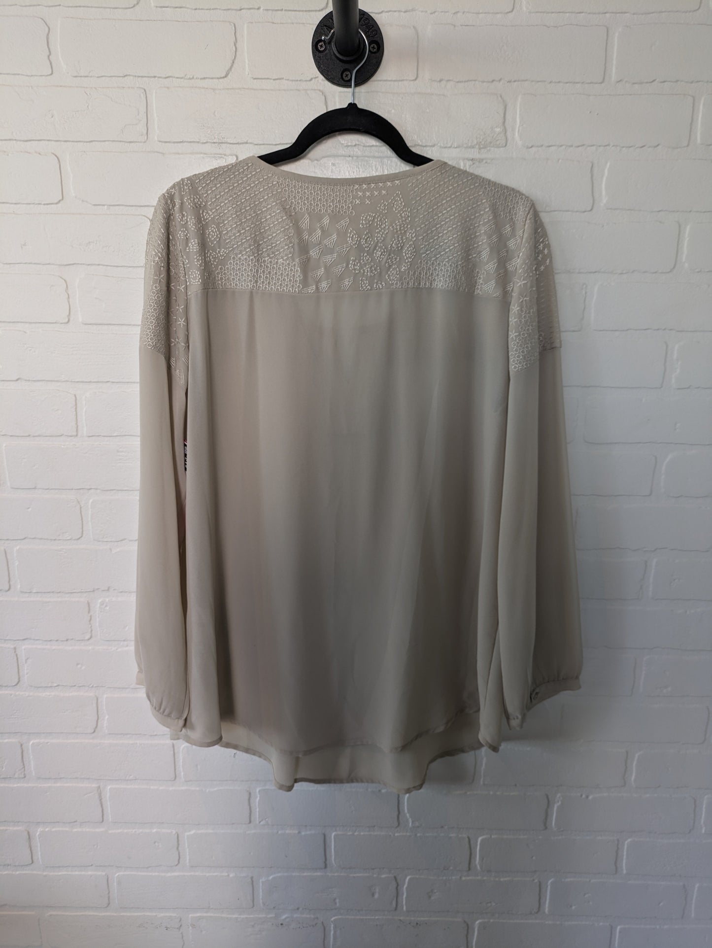 Beige Top Long Sleeve Chicos, Size L