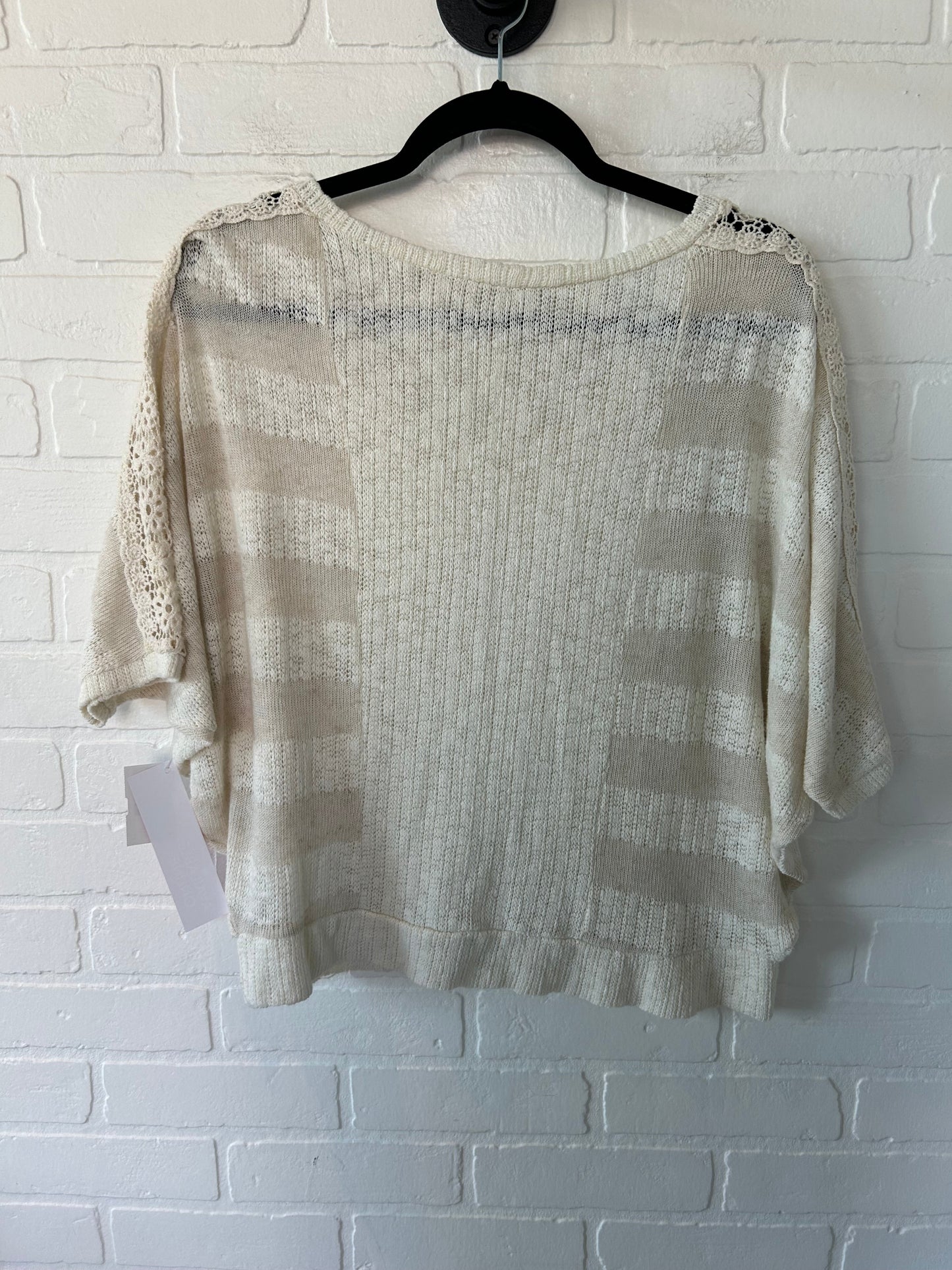 Cream Sweater Short Sleeve Lush, Size Xs