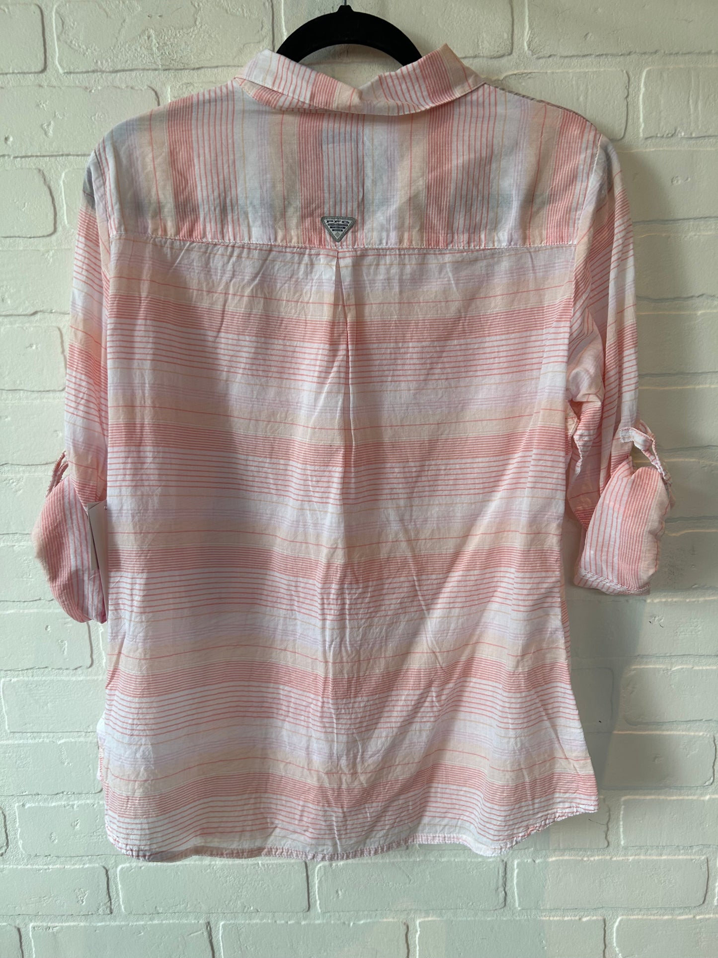 Top 3/4 Sleeve By Columbia In Orange & Pink, Size: L