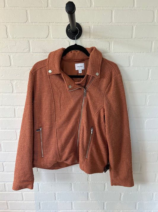 Jacket Moto By Nine West Apparel In Orange, Size: Xl