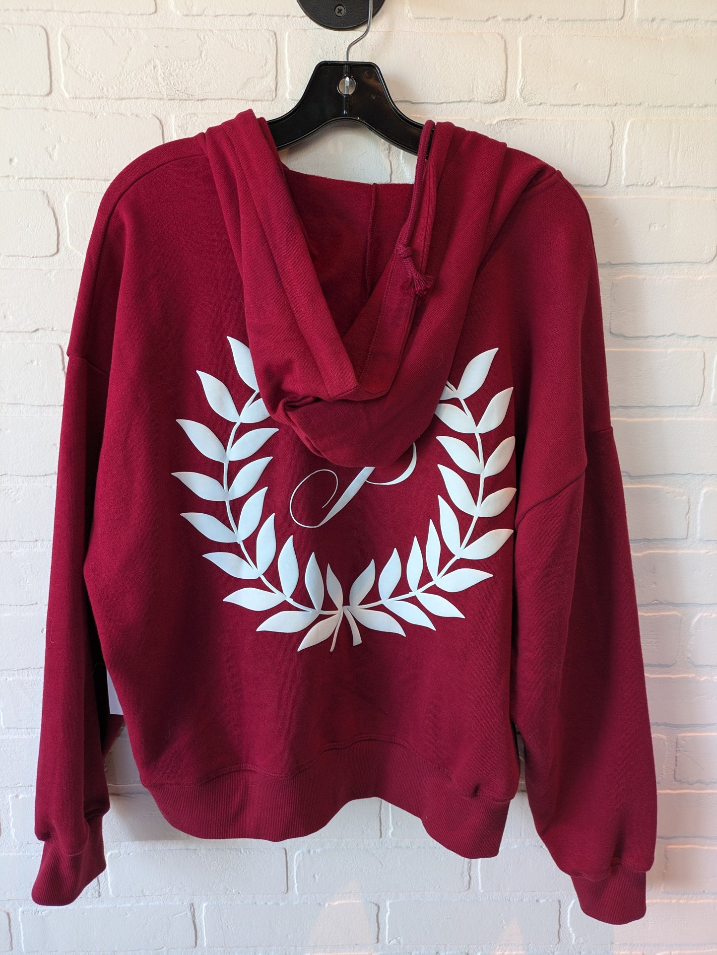 Sweatshirt Hoodie By Pink In Red, Size: M