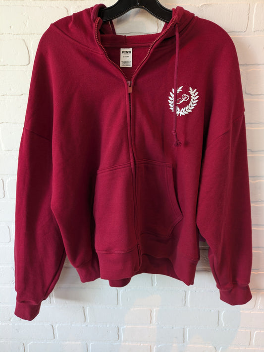 Sweatshirt Hoodie By Pink In Red, Size: M