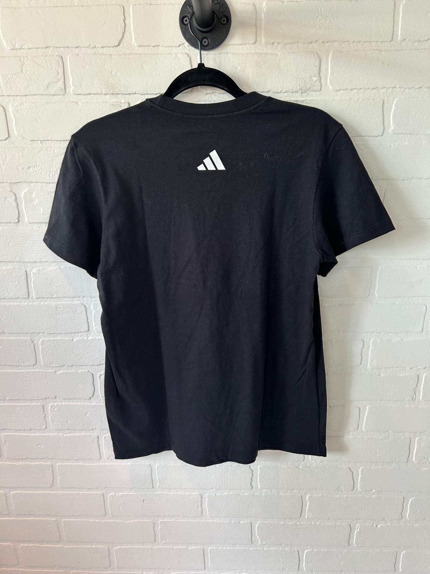 Athletic Top Short Sleeve By Adidas In Black, Size: S