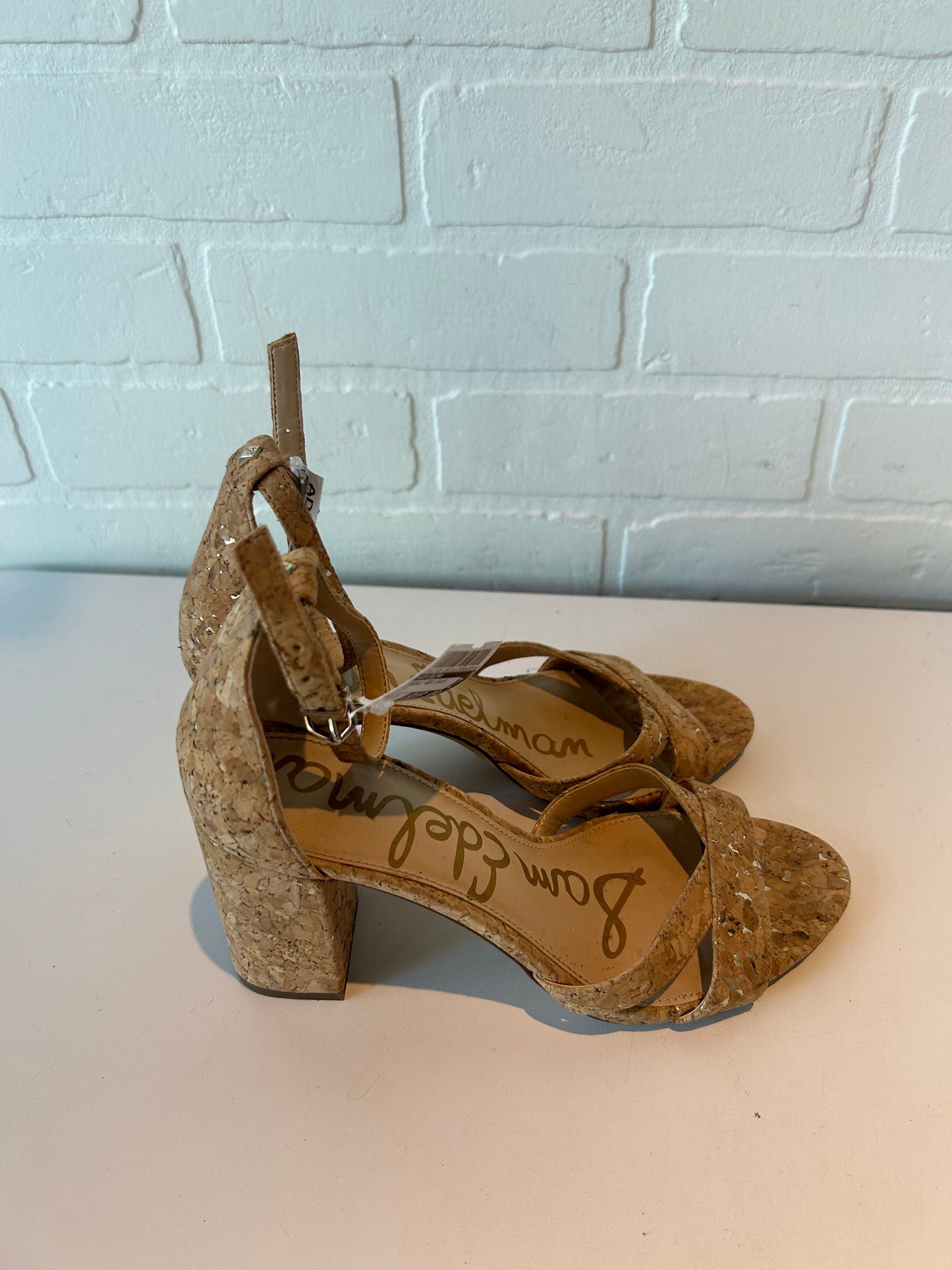 Sandals Heels Block By Sam Edelman In Tan, Size: 7.5