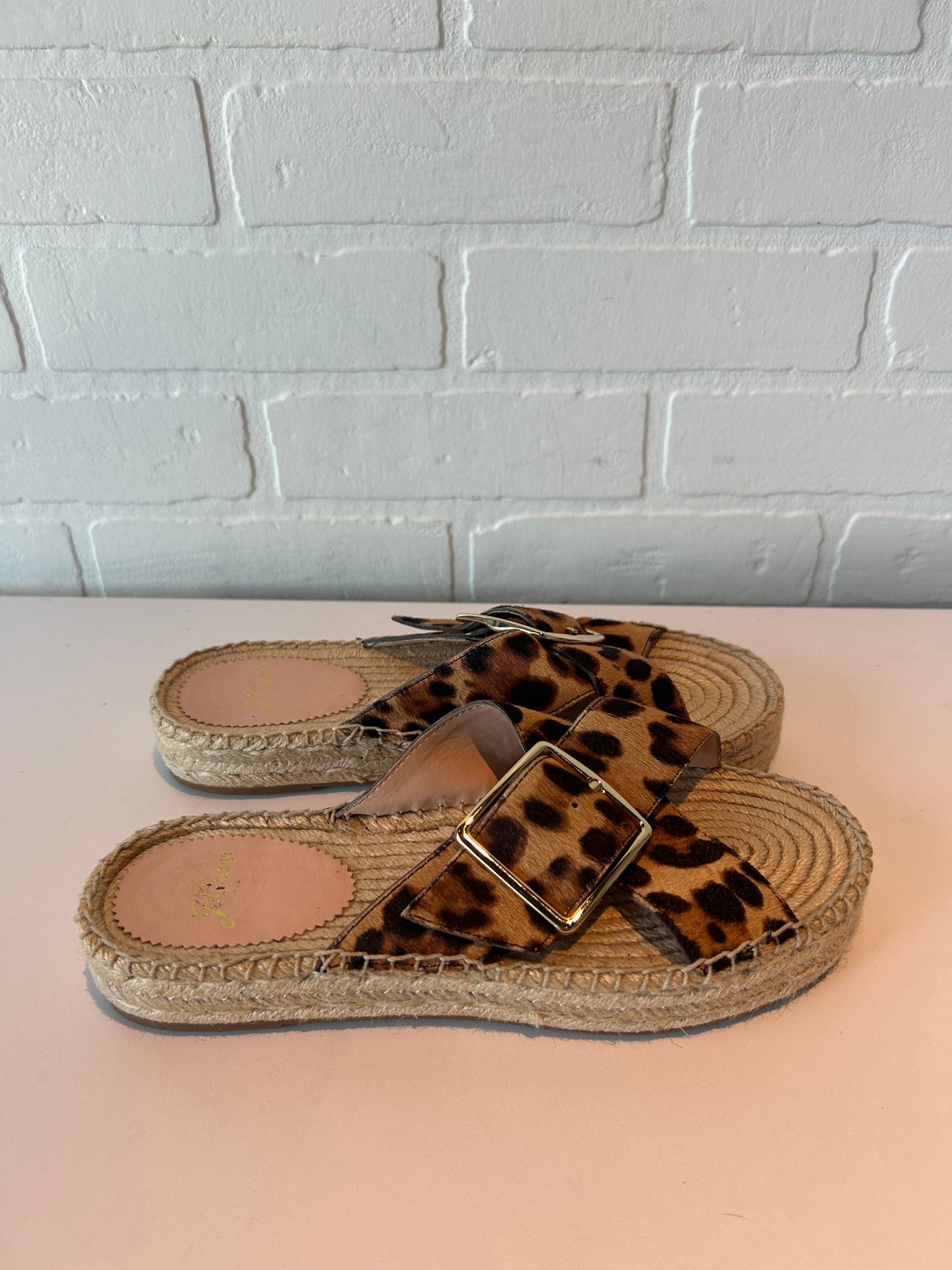 Sandals Flats By J. Crew In Animal Print, Size: 7.5