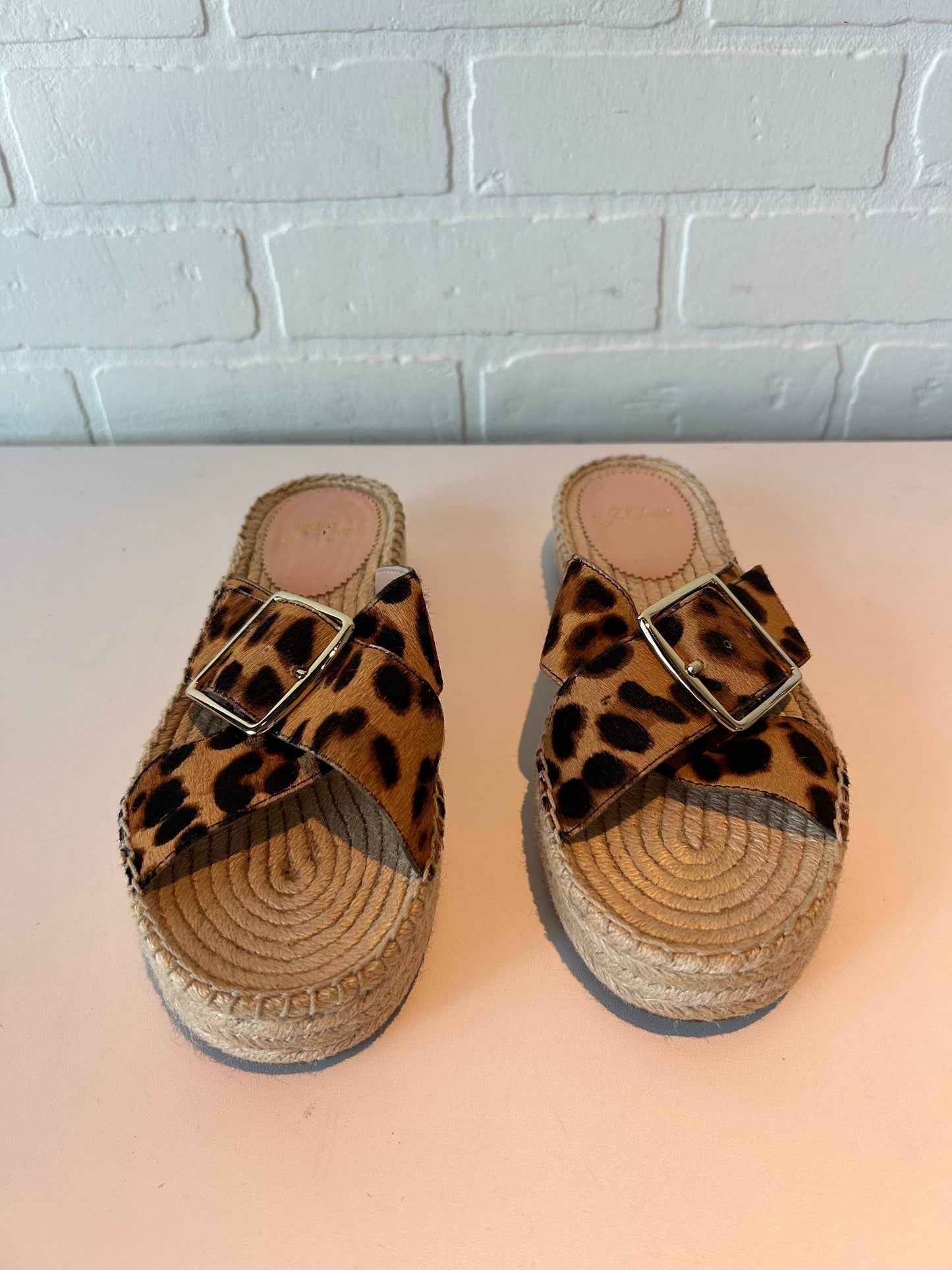 Sandals Flats By J. Crew In Animal Print, Size: 7.5