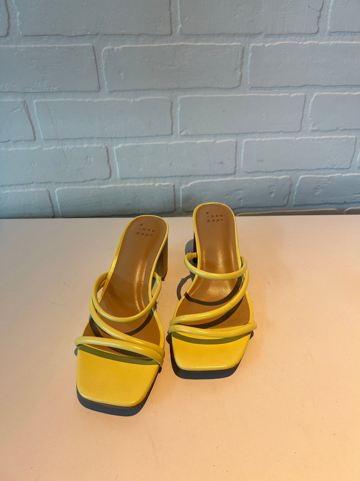 Sandals Heels Block By A New Day In Yellow, Size: 6