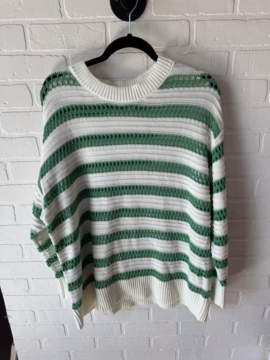 Sweater By Ava & Viv In Green & White, Size: 1x