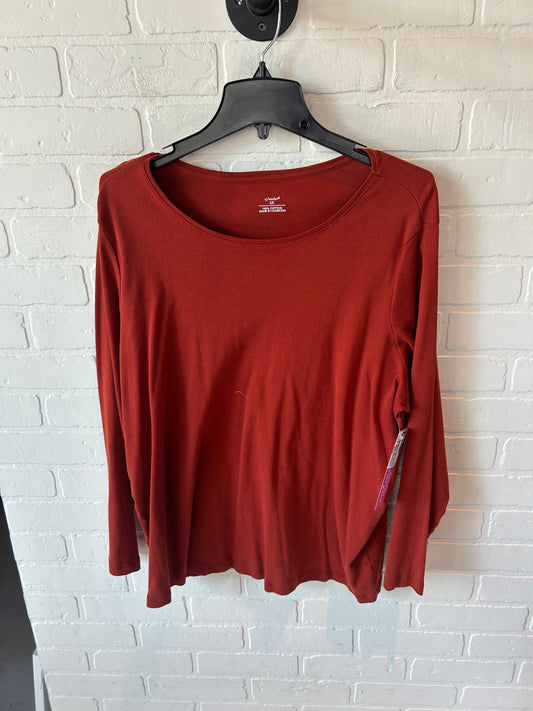 Top Long Sleeve Basic By Croft And Barrow In Orange, Size: 2x