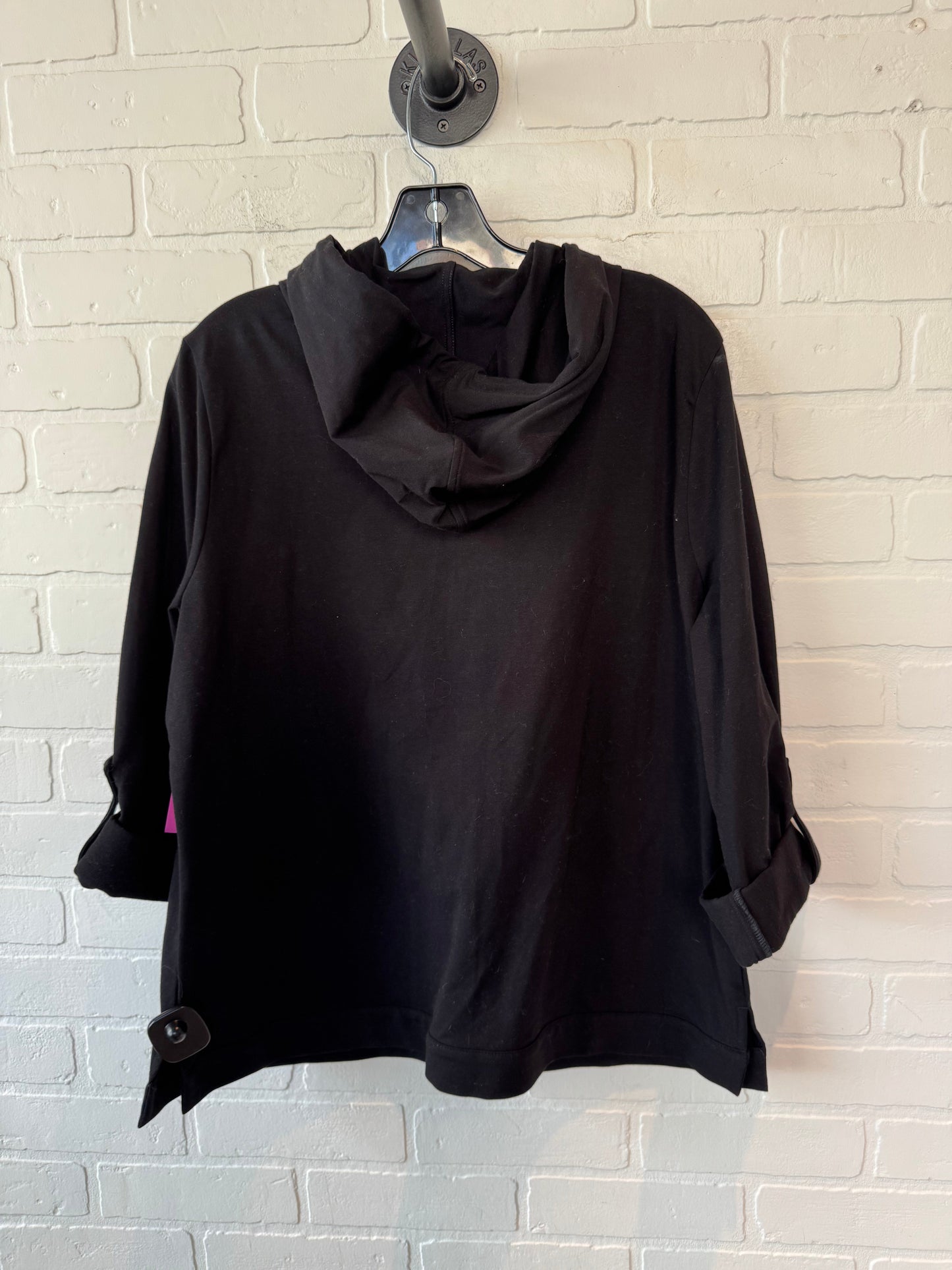 Sweatshirt Hoodie By Chicos In Black, Size: L