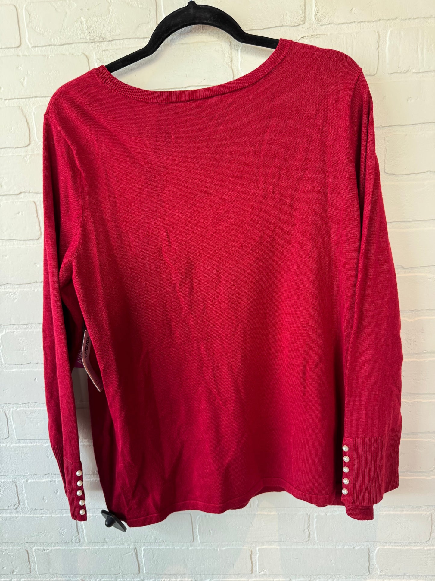 Sweater By Chicos In Red, Size: L